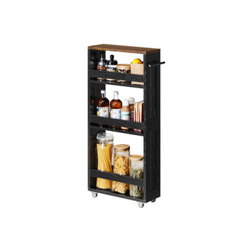 Serveerwagen bruin - mobiel drankrek - max. 10 kg - 15 x 43,2 x 86,5 cm