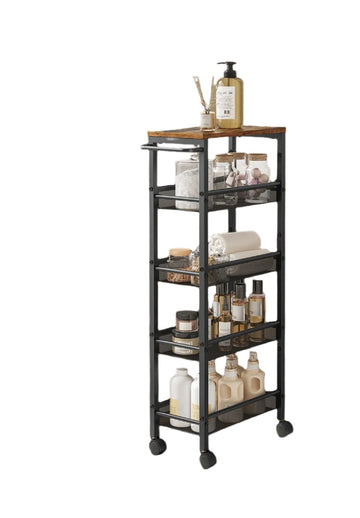 5-laags verrijdbaar keukenrek met nisplank - smal - ruimtebesparend - 22 x 45,4 x 77 cm