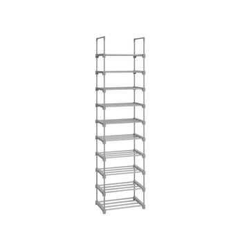 10-laags schoenenrek organizer metaal 45x30x174 cm