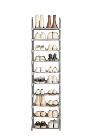 Schoenenrek 10 niveaus - open schoenenkast - smal - ruimtebesparend - 45x30x174 cm