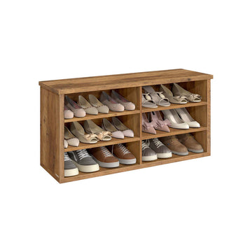 Schoenenbank met opbergruimte, verstelbare planken, bruin, 29,5 x 100 x 50 cm