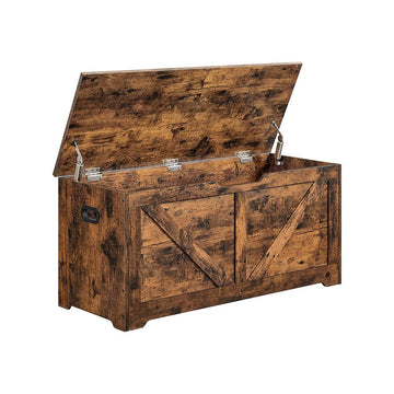 Houten schoenenbank met opbergruimte - vintagebruin - 100 x 40 x 46 cm