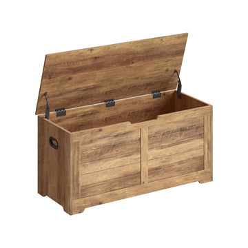 Schoenenbank van spaanplaat met opbergruimte - honingbruin - 40 x 100 x 46 cm