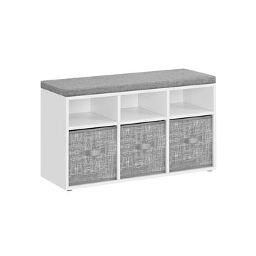 Schoenenbank met 6 vakken - schoenenrek - schoenenopberging - spaanplaat - 30,3 x 87 x 48 cm