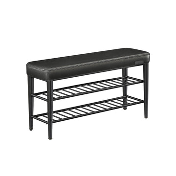 Schoenenbank - schoenenrek - halbank - staal & PU-leer - 30 x 100 x 50 cm