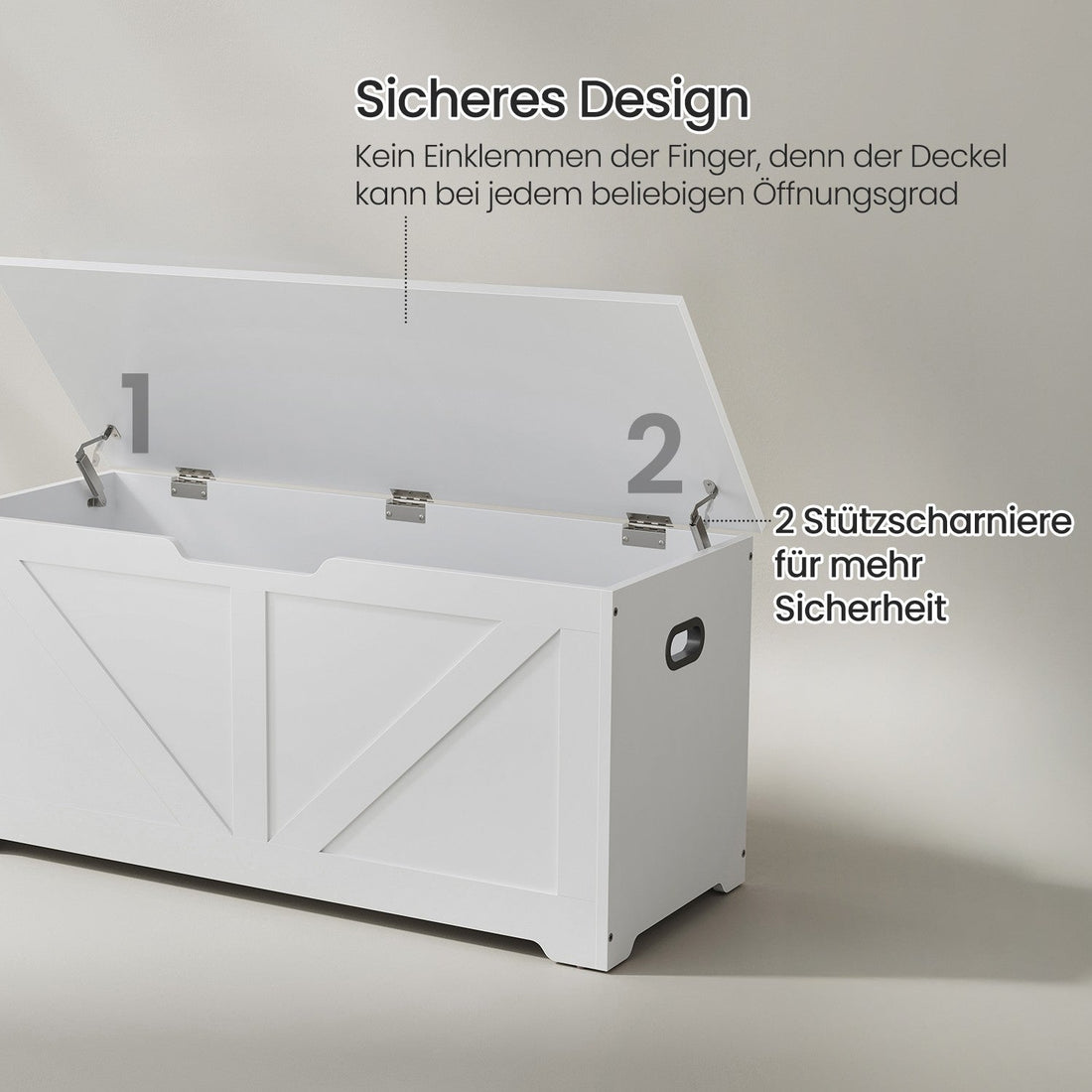Witte schoenenbank van houtspaanplaat - opbergbank - 40 x 100 x 46 cm