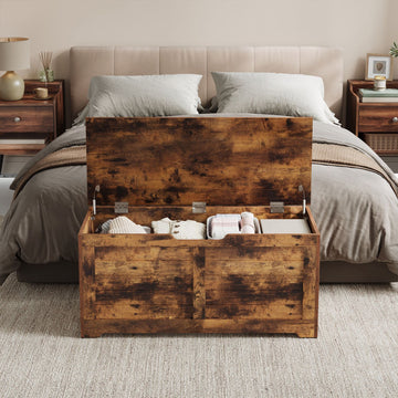 Schoenenbank vintage bruin - houten opbergbank - schoenenrek - 136 kg - 40 x 100 x 46 cm