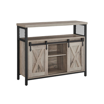 Dressoir spaanplaat en staal - greige/zwart - verstelbare planken - 33 x 100 x 80 cm