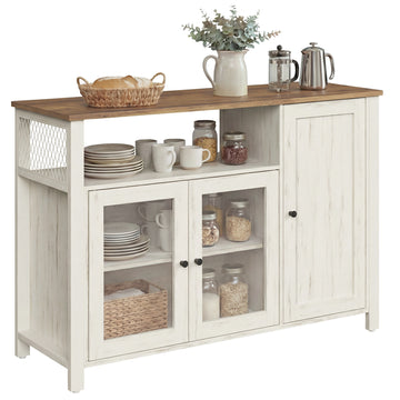 Keukenkast met 3 deuren | Honingbruin-vintagewit | 110x33x75 cm