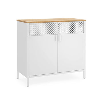 Witte opbergkast - spaanplaat en staal - 40 x 80 x 76 cm