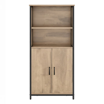 Boekenkast met 2 vakken en verstelbare planken | Bruin | 60x35x124,5 cm