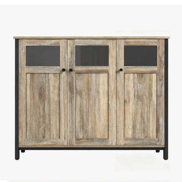 Dressoir keukenkast opbergkast | Bruin-Zwart | 100,5x35,5x75,5 cm