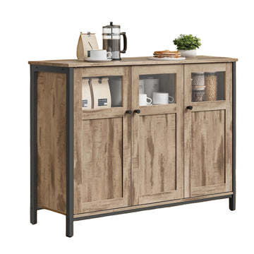 Houten opbergkast - Duurzaam - Bruin & Zwart - 35 x 100 x 75 cm