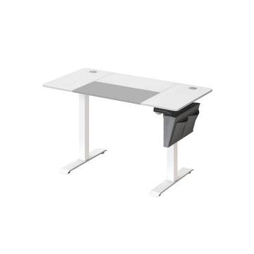 Elektrisch zit-stabureau - verstelbaar - spaanplaat/stalen frame - 60 x 120 cm - wit-duifgrijs