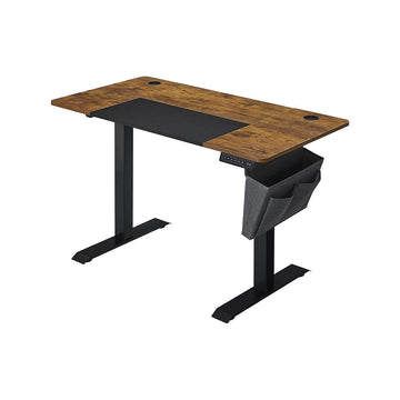Elektrisch bureau, in hoogte verstelbaar, gaming, vintage bruin-zwart 120x60 cm (72-120 cm)