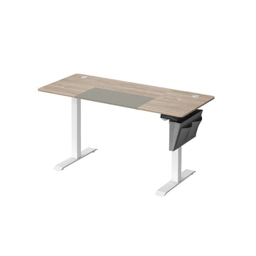Elektrisch zit-stabureau - witgreige - verstelbaar - spaanplaat/staal - 60 x 140 x 72-120 cm