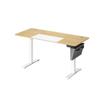 Elektrisch zit-sta bureau, verstelbaar, 60 x 140 cm, pastelgeel-wit, 80 kg