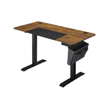 Elektrisch bureau - in hoogte verstelbaar - gaming - vintage bruin-zwart - 140x60 cm