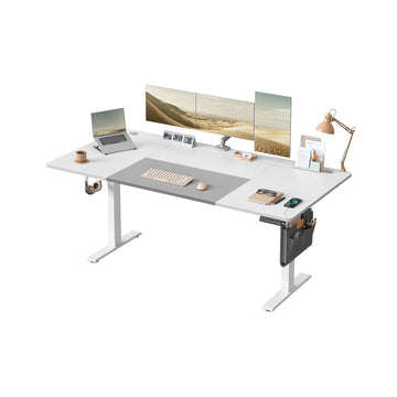 Elektrisch verstelbaar bureau | Wolkenwit-Taubengrijs | 180x80x72-120 cm