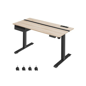 In hoogte verstelbaar elektrisch bureau 60x140 cm greige/zwart