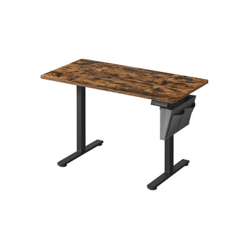 Elektrisch sta-bureau, verstelbaar, spaanplaat/stalen, 60 x 120 x 120 cm, vintage bruin-zwart