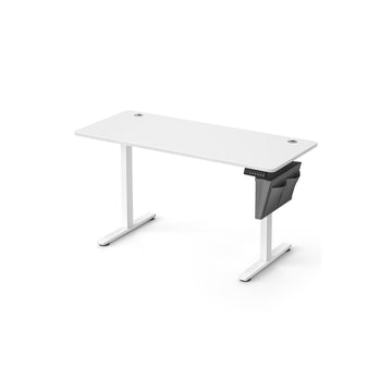 Elektrisch zit-sta bureau - verstelbare hoogte - spaanplaat/staal - 60 x 140 cm - wolkwit