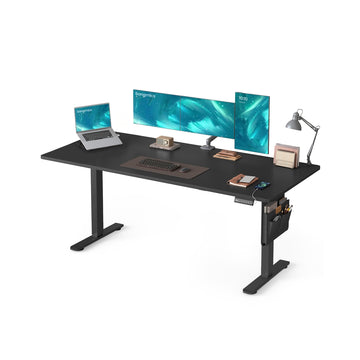 Elektrisch in hoogte verstelbaar bureau | Tintenzwart | 180x80x72-120 cm