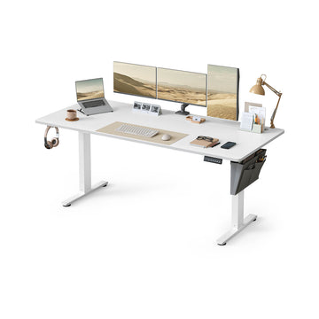 Elektrisch in hoogte verstelbaar bureau - zit-sta - ergonomisch - 180 x 80 x 72-120 cm - wit