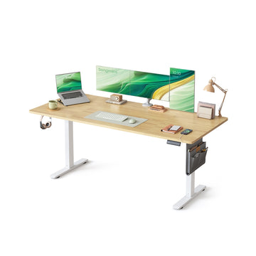 Elektrisch in hoogte verstelbaar bureau | Goud eiken | 80x180x72-120 cm