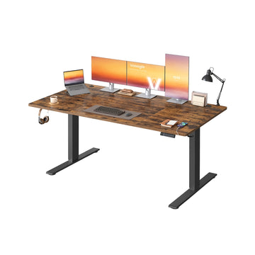 Elektrisch verstelbaar bureau met USB en geheugenfunctie | Vintagebruin | 180x80x72-120 cm
