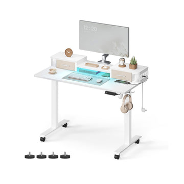 In hoogte verstelbaar bureau, wit - zit-sta - 60 x 120 cm