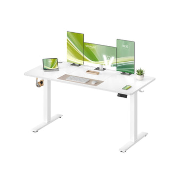 Elektrisch bureau met geheugenfunctie en 4 hoogtes | Wolkenwit | 140x60x72-120 cm