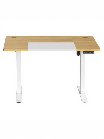 Elektrisch verstelbaar bureau | Eikenkleur-wit | 120,1x60x72,1-120,1 cm