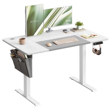 In hoogte verstelbaar sta-bureau met geheugenfunctie | Wit-Grijs | 120x60x72-120 cm