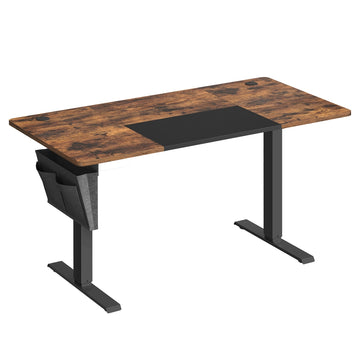Elektrisch verstelbaar bureau | Vintagebruin-zwart | 140,1x60x72-120 cm
