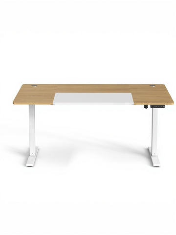 Elektrisch in hoogte verstelbaar bureau | Eikenkleurig-wit | 160,1x70,1x72,1-120,1 cm