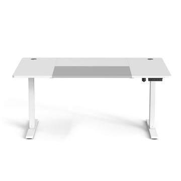 Elektrisch verstelbaar sta-bureau met geheugenfunctie | Wit-grijs | 160x70x72-120 cm