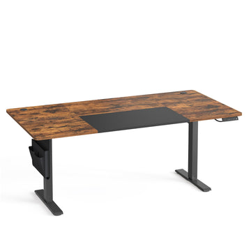 In hoogte verstelbaar bureau 180x80 cm met geheugenfunctie | Bruin-zwart | 180x80x72-120 cm