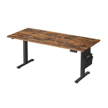In hoogte verstelbaar bureau met geheugenfunctie | Bruin | 180x80x72-120 cm