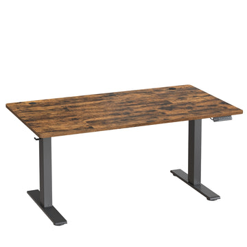 Elektrisch in hoogte verstelbaar bureau met USB-C-aansluiting | Bruin | 140x80x72-120 cm