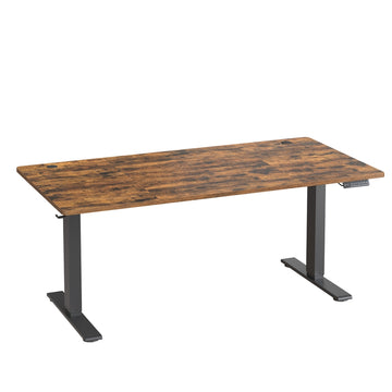 Elektrisch in hoogte verstelbaar bureau met USB-C-aansluiting | Bruin | 160x80x72-120 cm