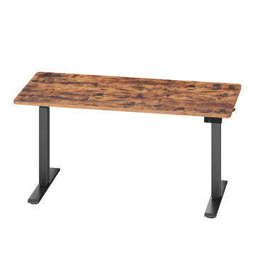 Elektrisch verstelbaar sta-bureau met 4 hoogtes | Bruin | 140x60x72-120 cm