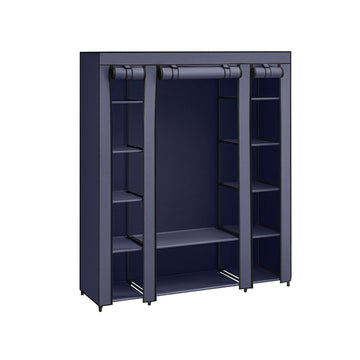 Navyblauwe stoffen kledingkast - 45 x 150 x 175 cm - eenvoudig te monteren