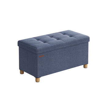 Opbergbank met zitplaats, licht denimblauw, 77 l, 300 kg