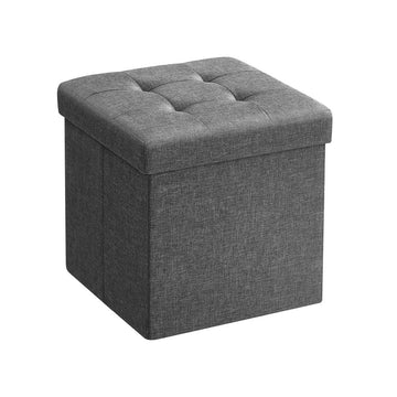 Opberghocker - Voetenbank - Opvouwbaar - Donkergrijs - 30 x 30 x 30 cm