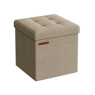 Opberghocker - voetenbank - MDF en linnen - 25D-schuim - 30 x 30 x 30 cm