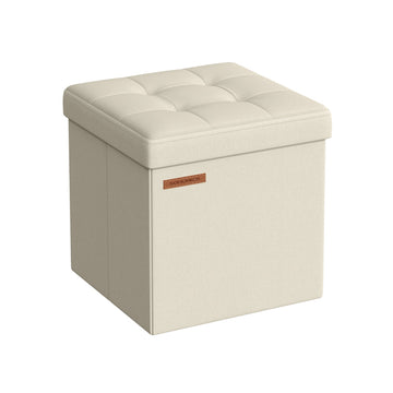 Opbergpoef - Zitkist - Voetenbank - MDF - Gestoffeerd - 30 x 30 x 30 cm