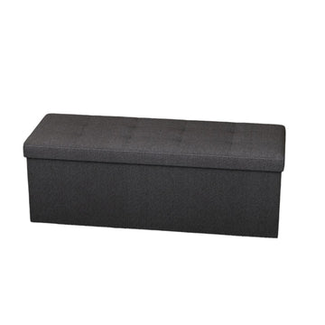 Opbergkist met zitplaats - poef - opbergbank - 300 kg - linnenlook - 110 x 38 x 38 cm