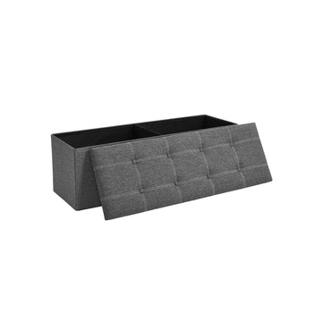 Opbergbank - zitkist - MDF - linnenlook - 110 x 38 x 38 cm