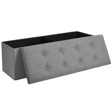 Opvouwbare zitbank met opbergruimte | Lichtgrijs | 110x38x38 cm